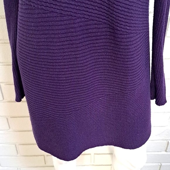 Alfani Purple Shimmer Off The Sholder Sweater Dress. Size Small - Picture 6 of 10